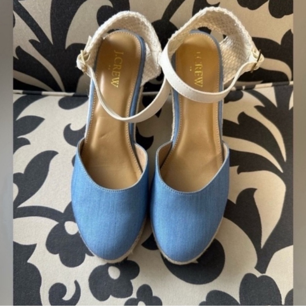 J. Crew Chambray Ankle Strap
Espadrille Wedges - Picture 3 of 11